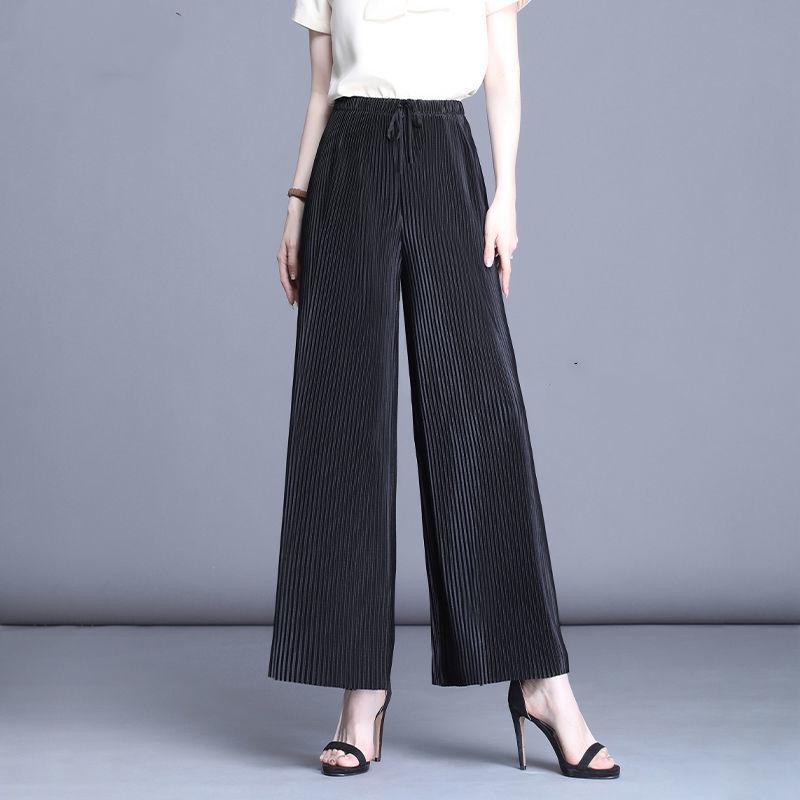 Women's Spring/Summer Straight Striped Leggings High Waist Light Pants