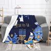 Happy Hanukkah Jewish Menorah Fleece Blanket Religious Funny Throw Blankets for Home Hotel Sofa 125*100cm Plush Thin Quilt