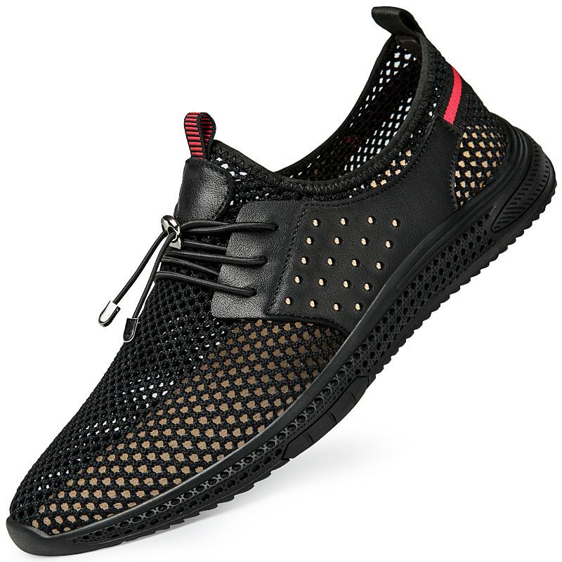 

Fashion Hollow Out Men Flats Cool Moccasins Handmade Slip on Driving Shoes Lightweight Male Summer Footwear Breathable Mens Casual Shoes 44 чёрный