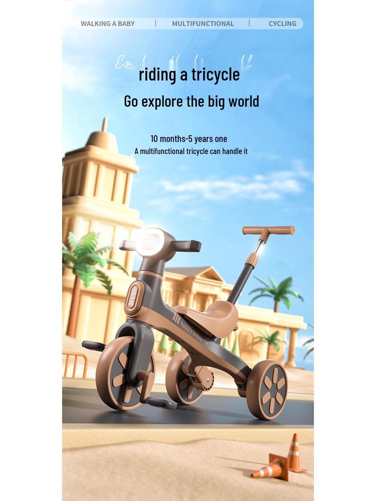 Multifunctional Children's Tricycle & Balance Bike with Music - Lightweight Outdoor Pedal Stroller