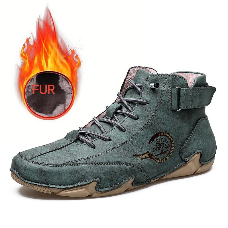 

Brand Handmade Stitching Casual Men s Boots Quality Outdoor Soft Firm Durable Sports Shoes Flat Bottomed Non Slip Walking Boots for daily use 39