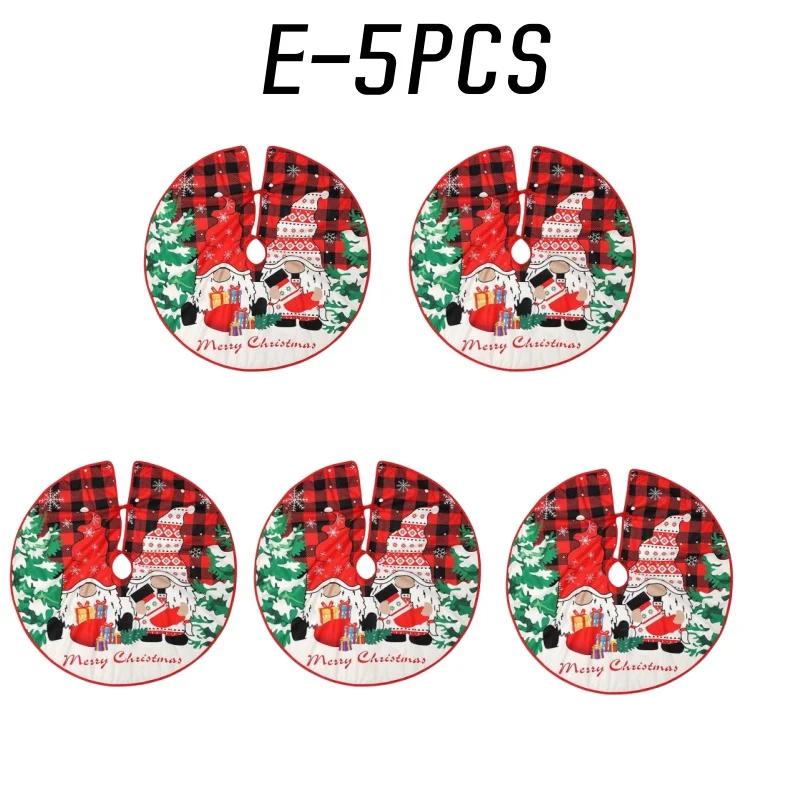 90CM Round Christmas Tree Skirt Elk Snowman Mat Christmas Decoration Parlor Carpet Home Decorations Christmas Tree Foot