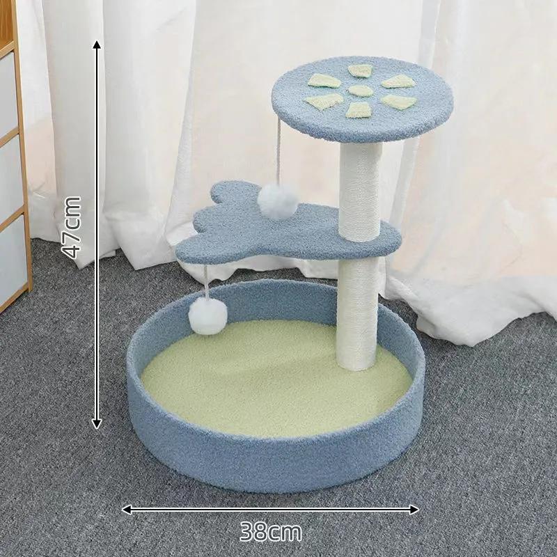 Winter Warm Cat Bed & Scratching Post with Durable Sisal - Vertical Climbing Frame & Toy
