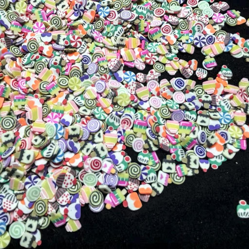 Christmas Polymer Clay Fruit Slices for DIY Nail Art and Crafts.
