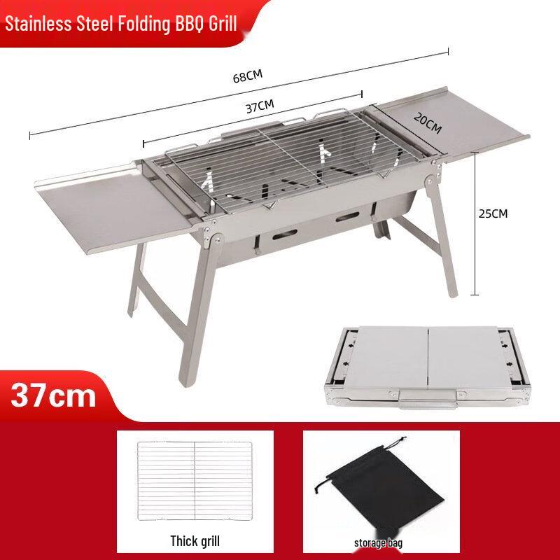 ZISIZ Outdoor Camping Foldable Charcoal BBQ Grill