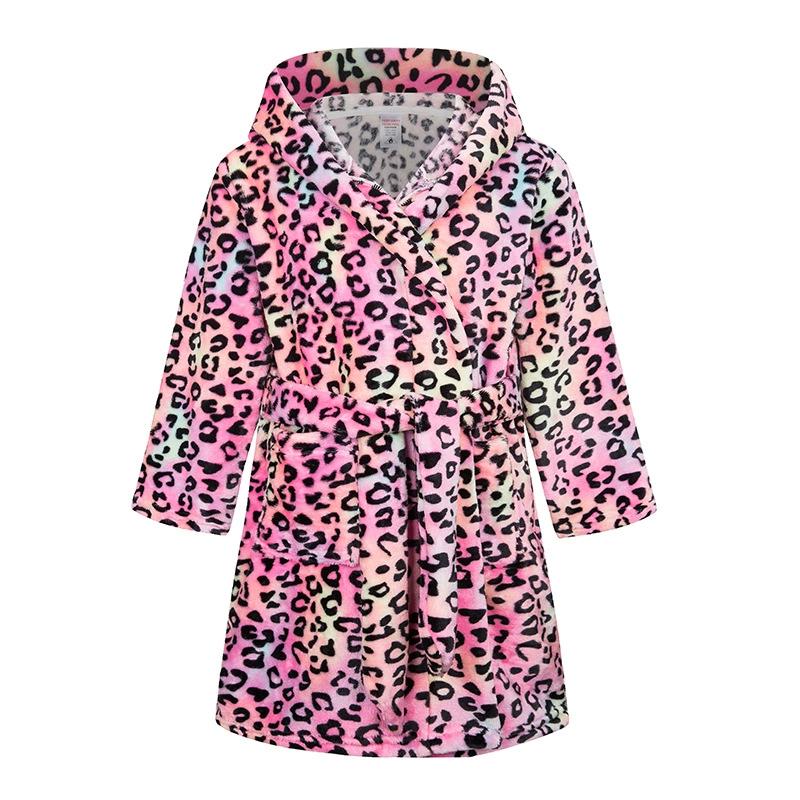 2-14 Years Autumn Winter Bathrobe Kids Sleepwear Robe Children Bath Robe Warm Soft Pajamas for Girls Boys Teenage Flannel Robe