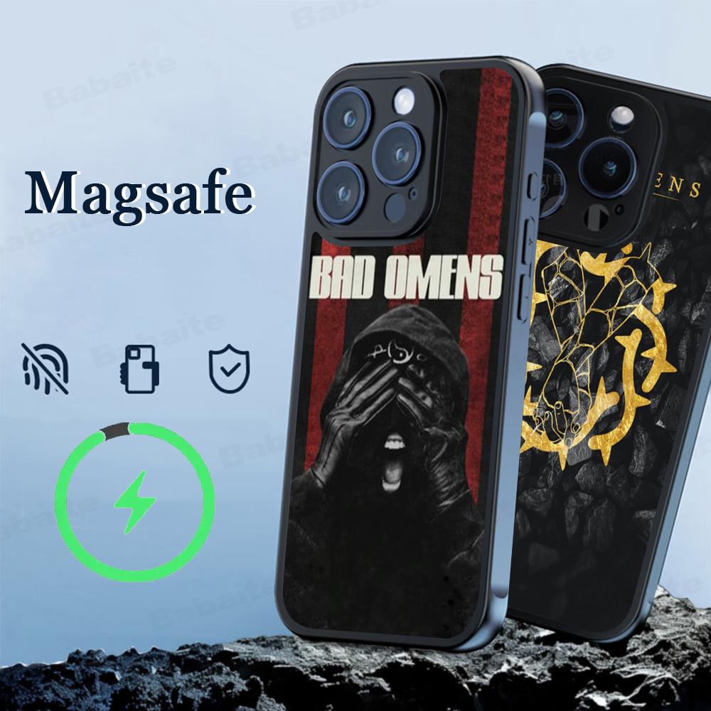 Bad Omens Music Band Phone Case Magesafe Magnetic Wireless Charge Case For iPhone 16 11 12 13 14 15 Pro Max Plus Mini