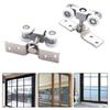 1 Pair Sliding Door Track Rail Hanging Rail Glass Door Guide Mute Push And Pull Hanging Wheels Wooden Doors Hanging Rails Pulley