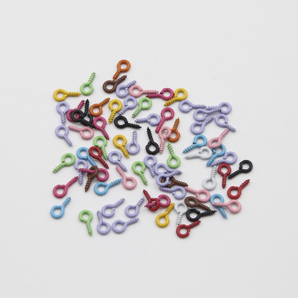 DIY Colored Ram Horn Hook Jewelry: Pearl Screw Nails & Threaded 9-Shaped Pendant Accessories