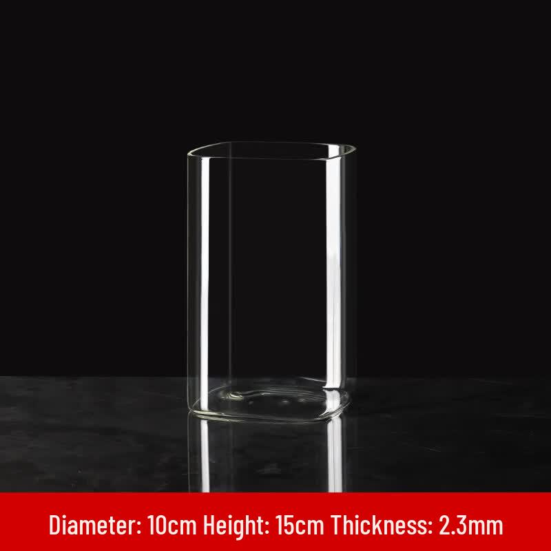 Transparent Cylindrical Glass Vases
