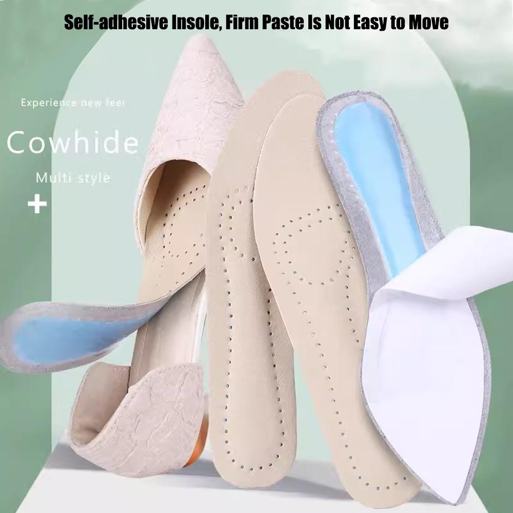 Leather Self-adhesive Insoles for Women High-heels Sandals Anti Slip Breathable and Sweat-absorbent Shoe Pad Adhesive Stickers