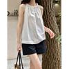 Tachibana 1116 Spring and Summer Sleeveless Vest Shirt Women's Design Loose Shirt Neck A-word Cotton Top 9811