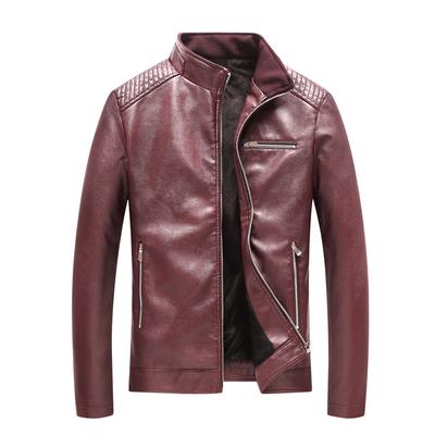 New Men's Jackets, Casual Leather Jackets, Men's Motorcycle Jackets, Trendy Jackets, Korean Style Stand Collar PU Leather Jackets
