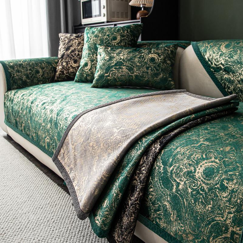 European Styles Light Luxury Sofa Cover Mat Living Room Cushion Four Season Universal Anti Slip Seat Pad Decor Household Dust Mat