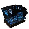 Waterproof Non-Slip PVC Playing Cards - Wolf Head Design In Black & Blue, Washable for Party and Dou Dizhu Games