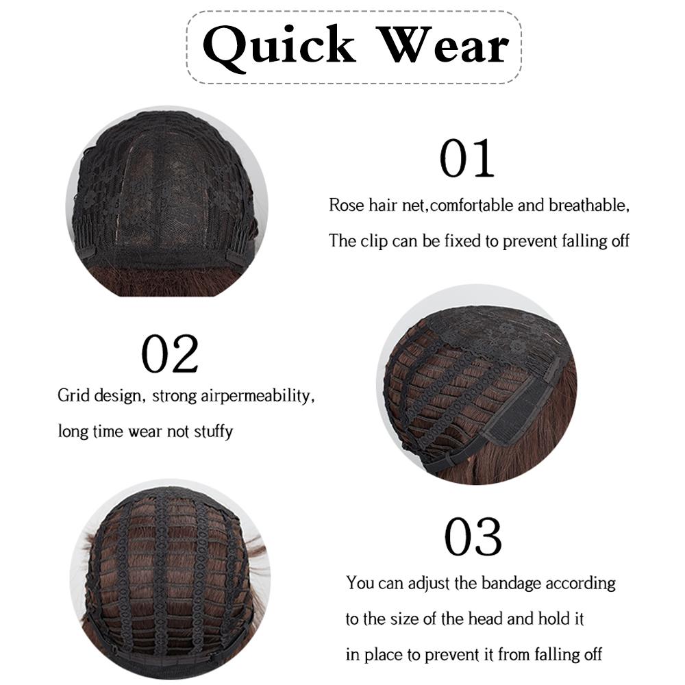 MISSQUEEN Περούκες με κτυπήματα Συνθετική Περούκα Μακρύ Φυσικό Κύμα Σκούρα Μωβ Γυναικείες Καθημερινές Περούκες Cosplay