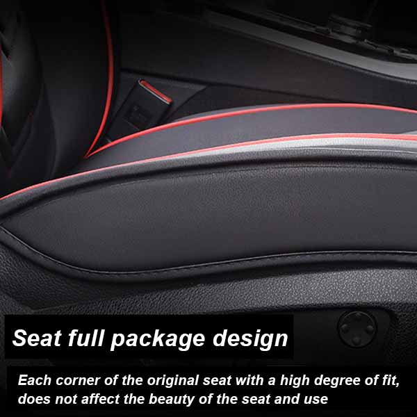 Leder Autositzbezug, Der Vollständig Umhüllende Autositzschoner mit Kopfstütze Lendenkissen Universelle Passform