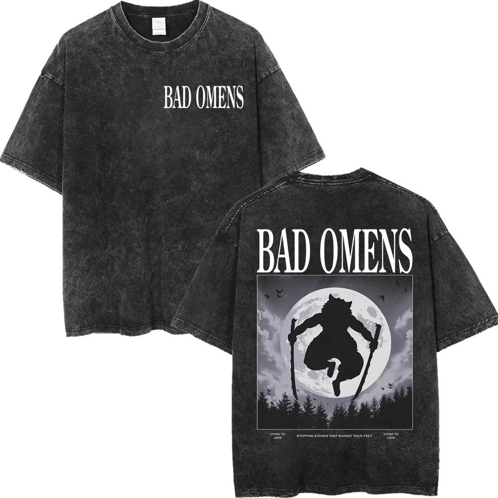 Vintage Washed Bad Omens Tour Merch T Shirt High Quality Fashion Oversized Tshirt Men Women Casual Short Sleeve Tshirts