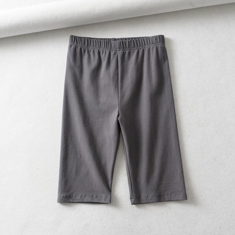 Sexy Women Cotton High Waist Elastic Pure Color Slim Knee-Length Biker Shorts Female