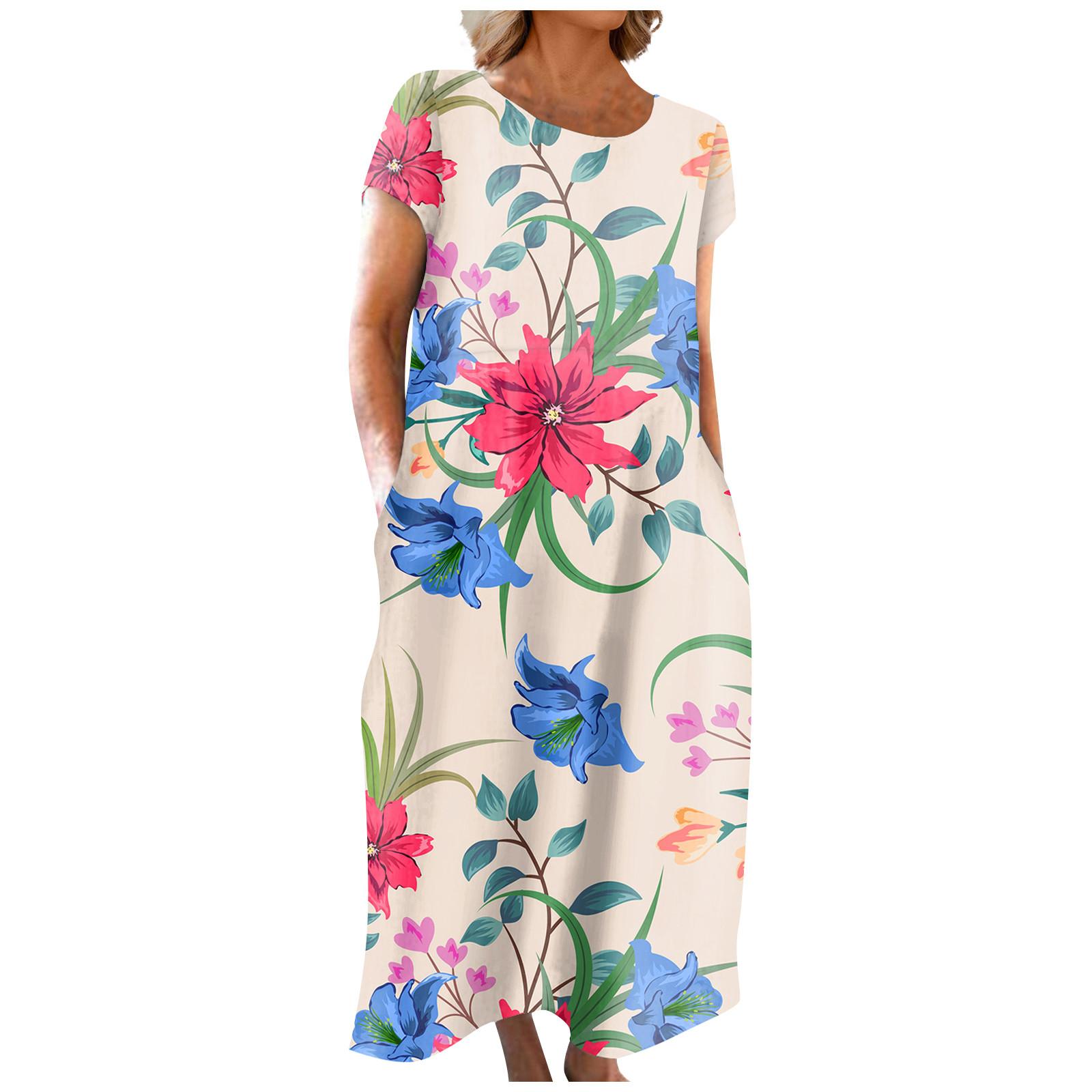 Модное женское летнее платье с круглым вырезом и повседневным модным пуловером с принтом — фото 3