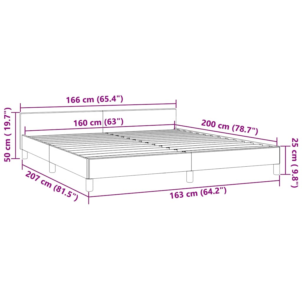 Bed Frame with Headboard without Mattress Pink 160x200 cm Velvet