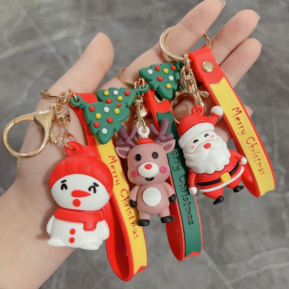 Julenissen Nøkkelring Lite Anheng Dukkeanheng Jul Nøkkelring Bil Nøkkelring Veskeanheng Nøkkelkjede