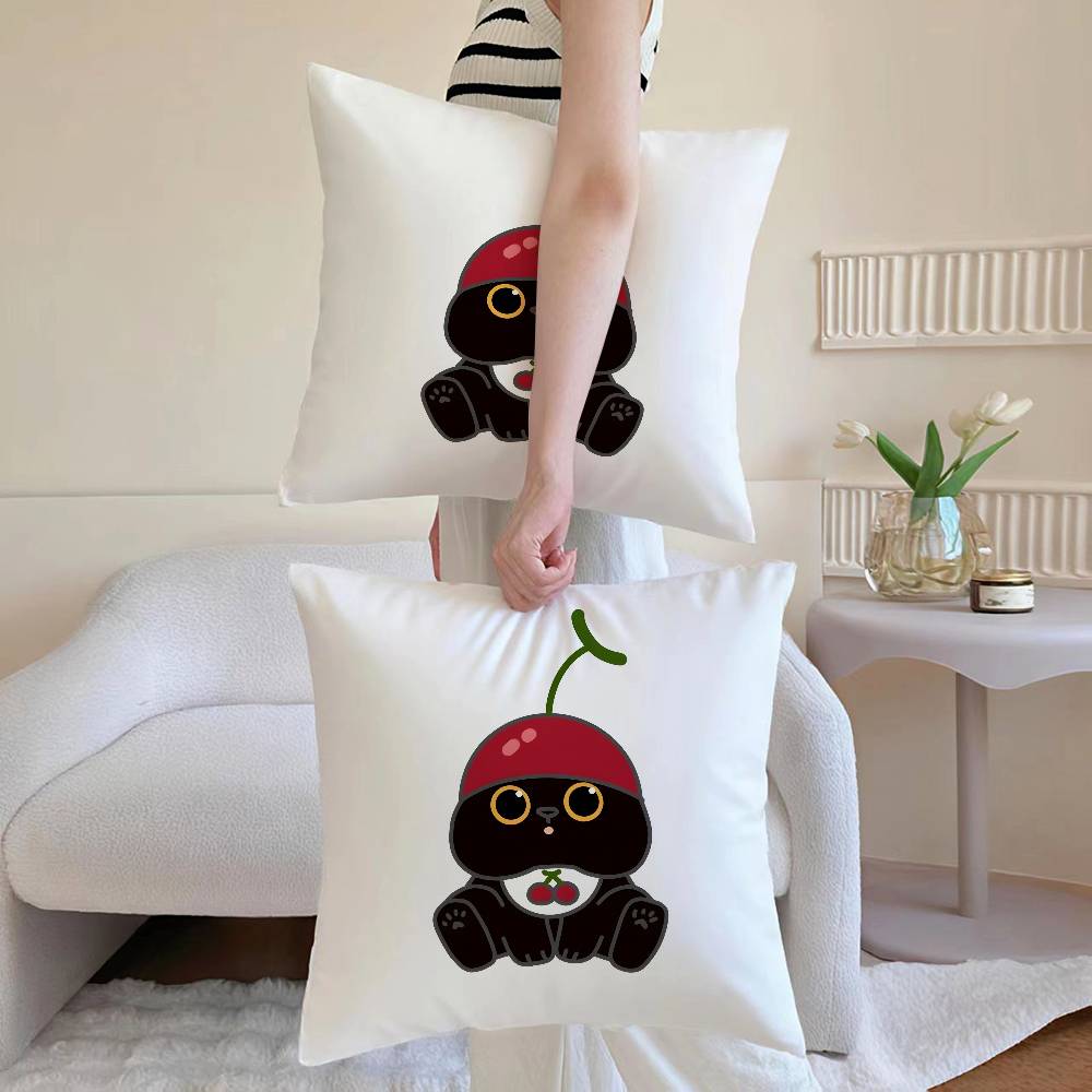 

Little Black Cat Cherry Pillowcases: Let It Snow, Merry & Bright room home decoration 12x12Inch