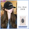 Hat Wig Female Long Hair One Piece Female Fashion Lazy Slightly Curly Hair Baseball Cap Wig Full Head Cover