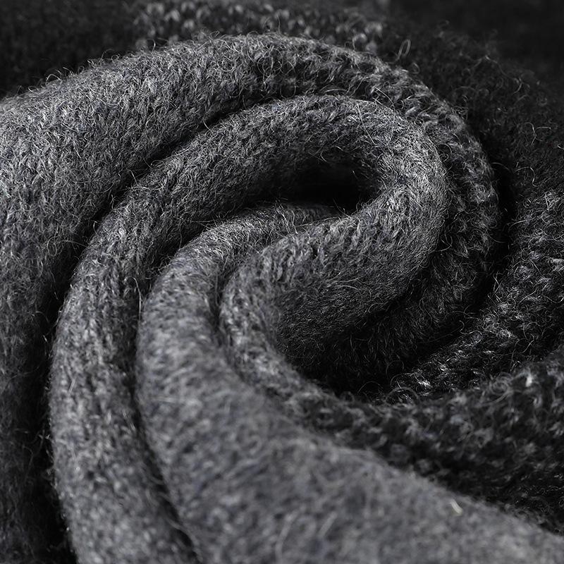 Cashmere men's scarf winter thickened warm knitted long plaid wool scarf for dad's birthday gift