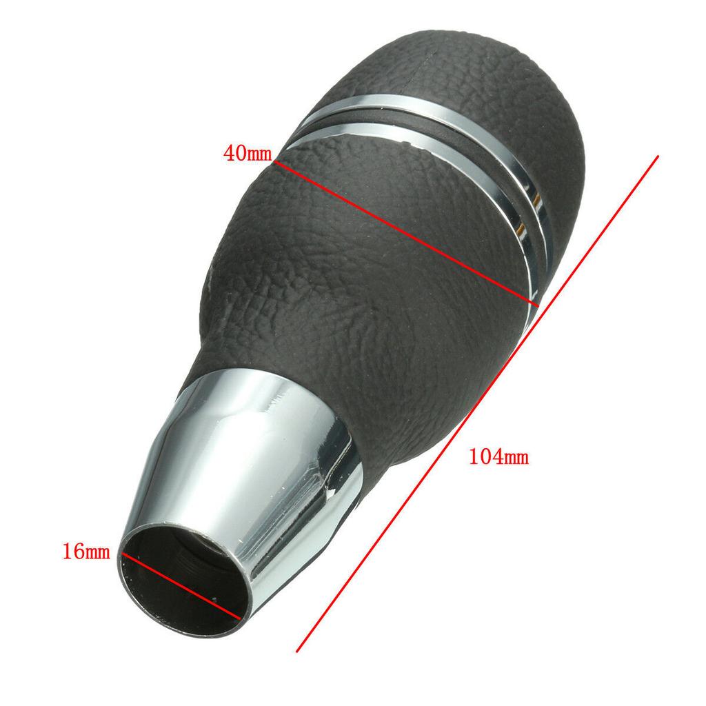 1 Pcs Black Leather Universal Car Automatic Gear Stick Shift Knob Shifter Lever