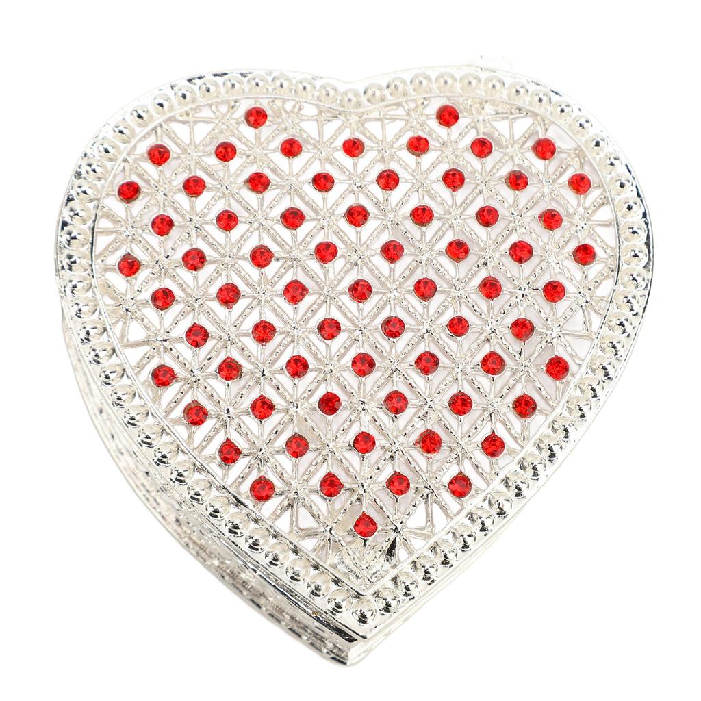 Heart Shape Trinket Organizer Hollow Out Small Ring Earring Keepsake Storage Box for Wedding