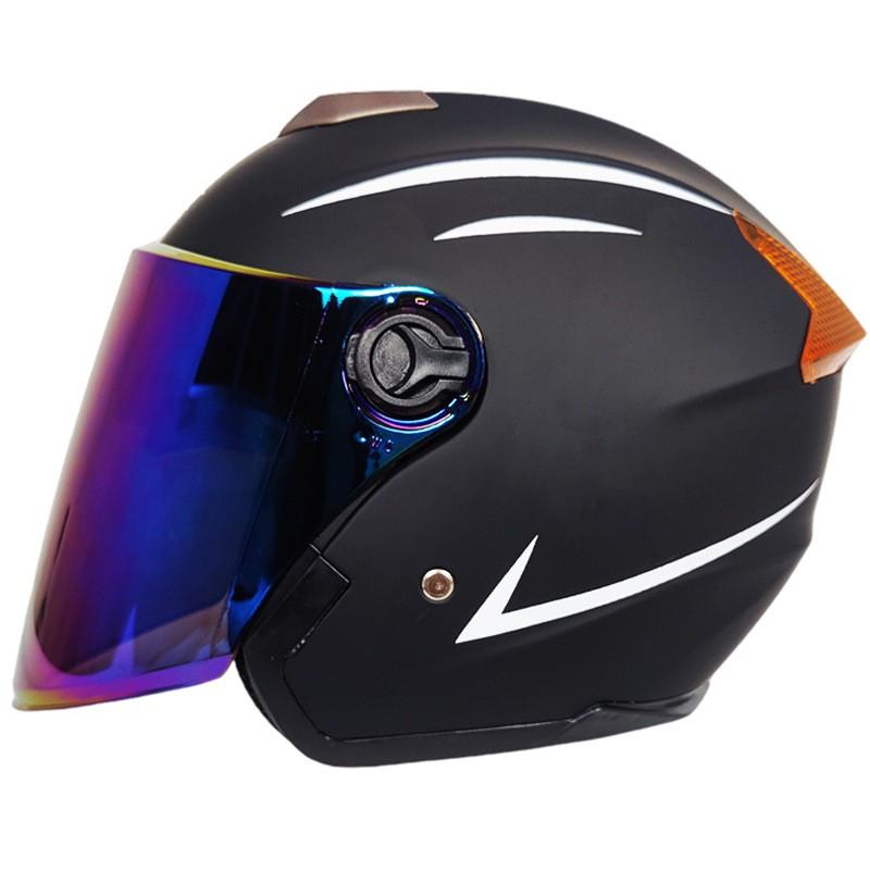 Unisex 3/4 Motorcycle Helmet With Dual Lens Anti-Fog Visor Scooter Commuting All ABS