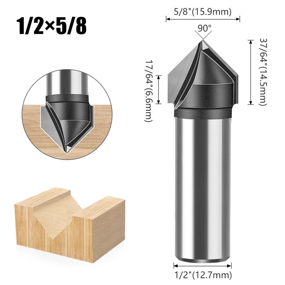 90° V-Shaped Router Bit: Woodworking Edge Trimmer for Aluminum-Plastic Panels