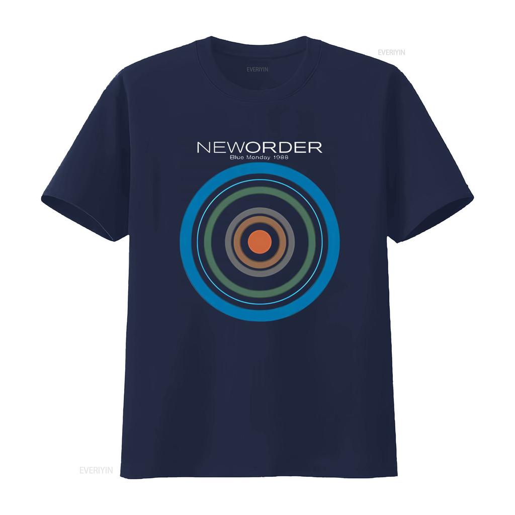 Amplified Adult New Order Blue Monday 1988 T Shirt Print Design Black Vintage Washed Stretched Streetwear Versatile Unisex