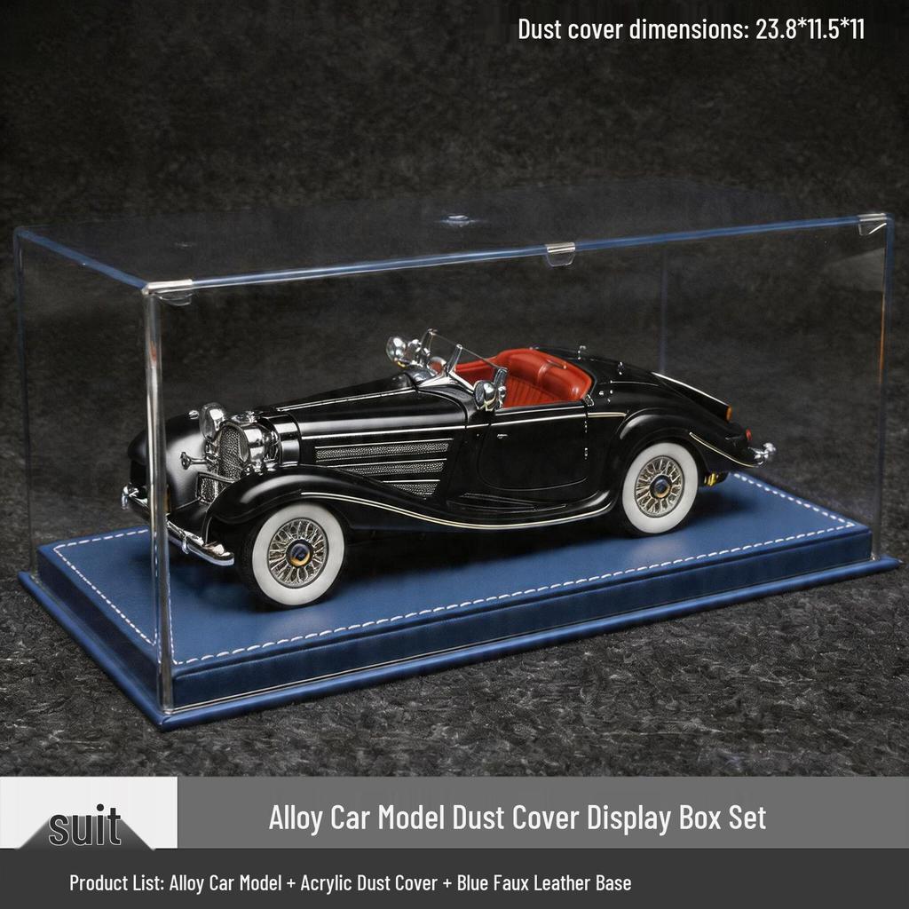 1/24 Mercedes-Benz 500K Modellauto aus Legierung mit Ton und Licht: Klassisches Retro-Ornament zum Zurückziehen, Geschenkbox zum Mittherbstfest