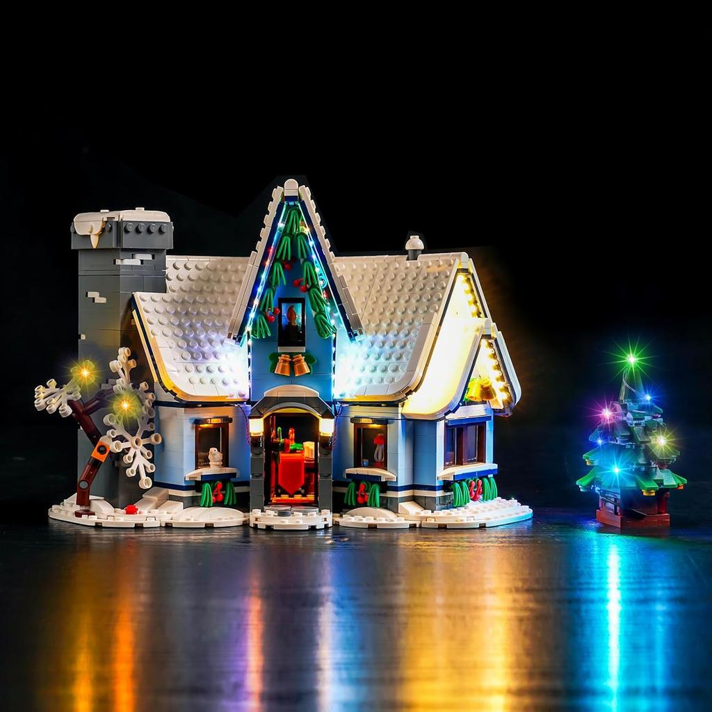 Upgraded Led Light Kit for Lego Santa's Visit Christmas House Building Set, Compatible with Lego 10293 Model, Festive Home Décor, Gift Idea for