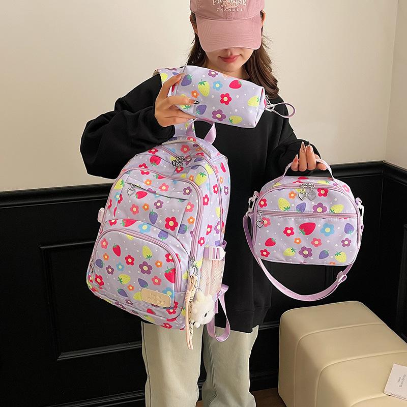 Schoolbag School Bag Female Elementary School Student Fashion Printed Backpack Large Capacity Junior High School Student College Style High School