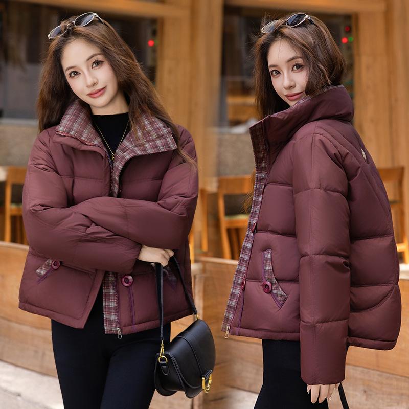 Small stand-up collar cotton-padded jacket women's winter new warm fashion foreign style short small cotton-padded jacket