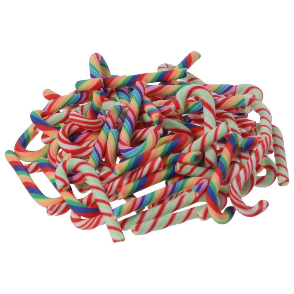 

60pcs 3*0.3cm Christmas Candy Stick Polymer Clay Polymer Clay Stick Christmas Decor