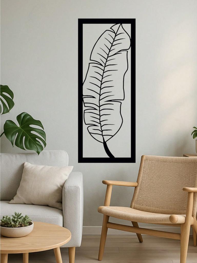 1pc Exquisite Metal Iron Leaf Wall Art, Rustproof Waterproof Home Decor for Living Room Bedroom