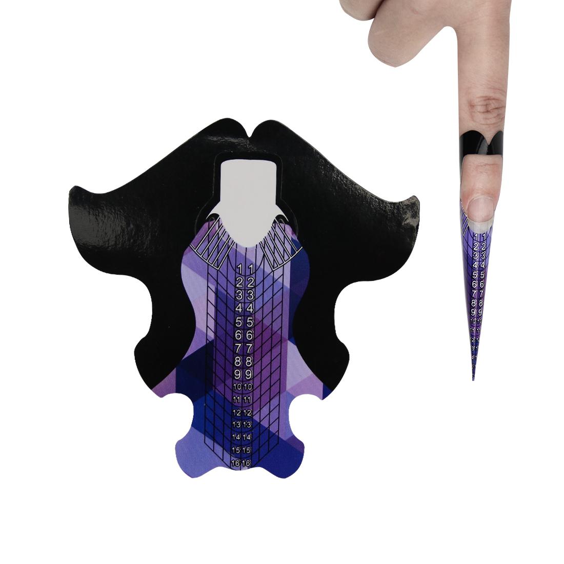Custom Nail Art Tips Form Long100pcs 500pcs Extension Form Roll Nail Paper Form Large PVC Sticker