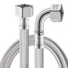 New 1pcs 20-200cm Stainless Steel Braided Flexible Hose Household Water Heater Toilet 90° Bend Pipe Elbow Water Inlet Pipe