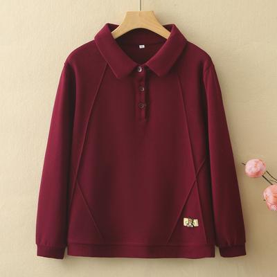Sudadera Casual para Mamá Mujer Camiseta Base Suelta Primavera Nuevo Otoño Ropa Camiseta para Mediana Edad y Ancianos Top de Punto