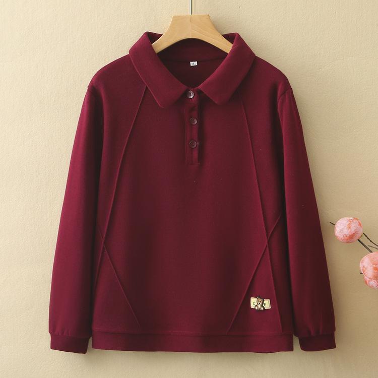 

Mom Casual Sweatshirt Women Loose Base Shirt Spring New Autumn Clothes Middle-aged and Elderly T-shirt Knitted Top 8XL