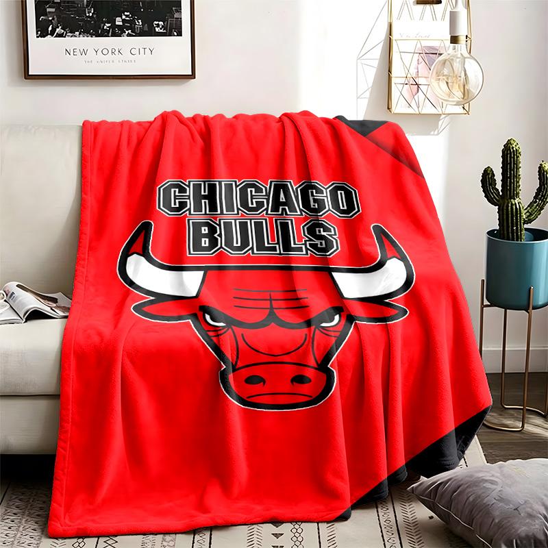 Chicago Bulls Theme Blanket Suitable For The Sofa Camping And Travel Made Of Soft Flannel Material An Ideal Gift For Occasions Such As Birthdays And G