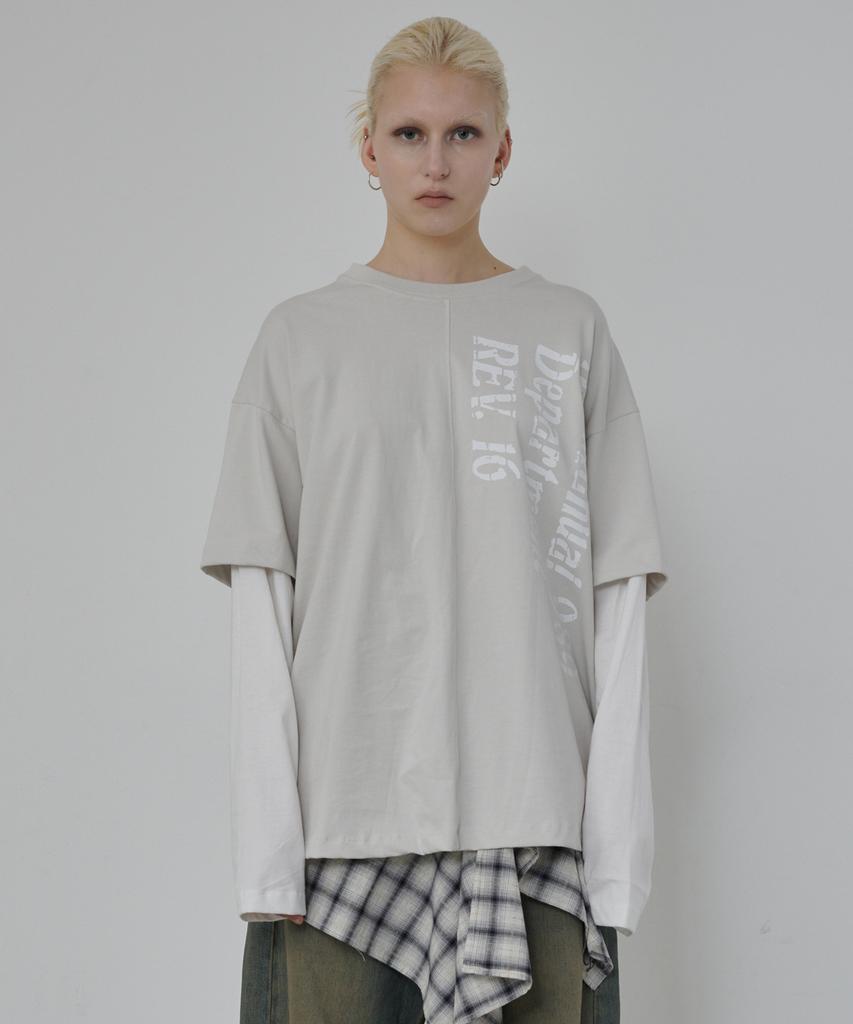 Dieomaidieo 989 Lettering Layered T-Shirt