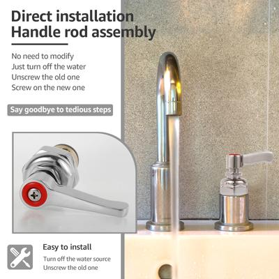 Rostbeständige Heißseiten-Griffstiel-Baugruppe Hermetische Messing-Spindelbaugruppe Wassersparendes Ventil Ersatzteil für Armaturen