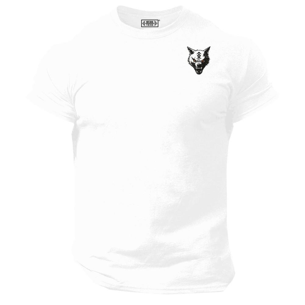 Vikings Wolf T Shirt Pocket Gym Clothing Bodybuilding Training Workout Mma Top