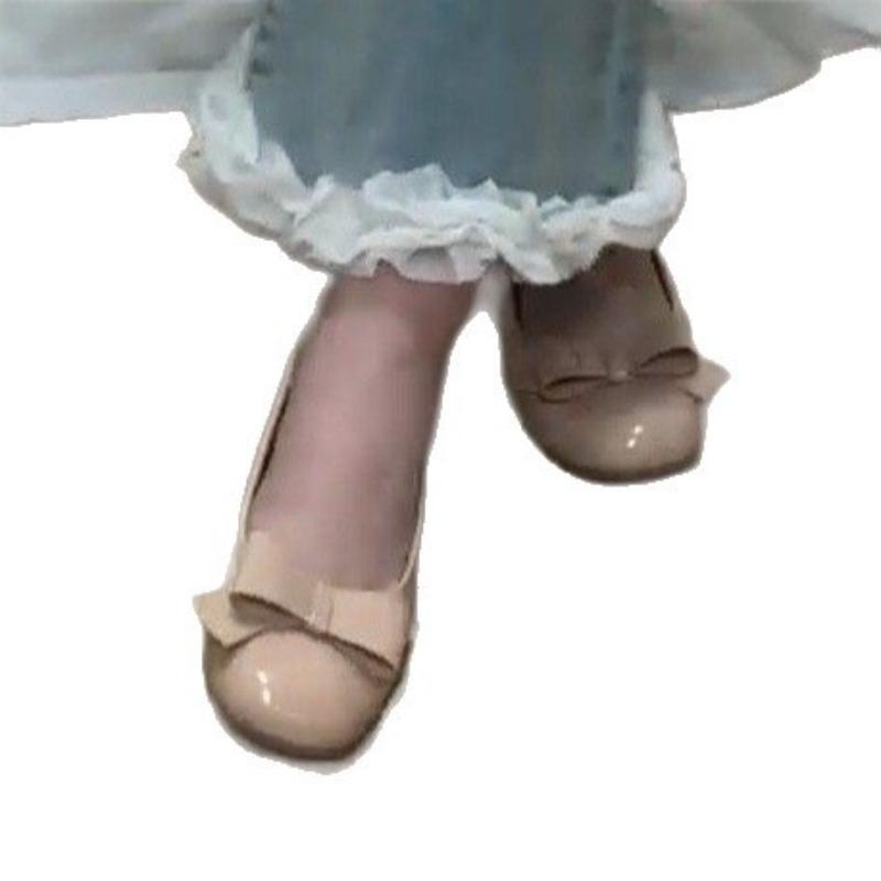 Retro shallow single shoes women's autumn new fairy bow Mary Jane shoes