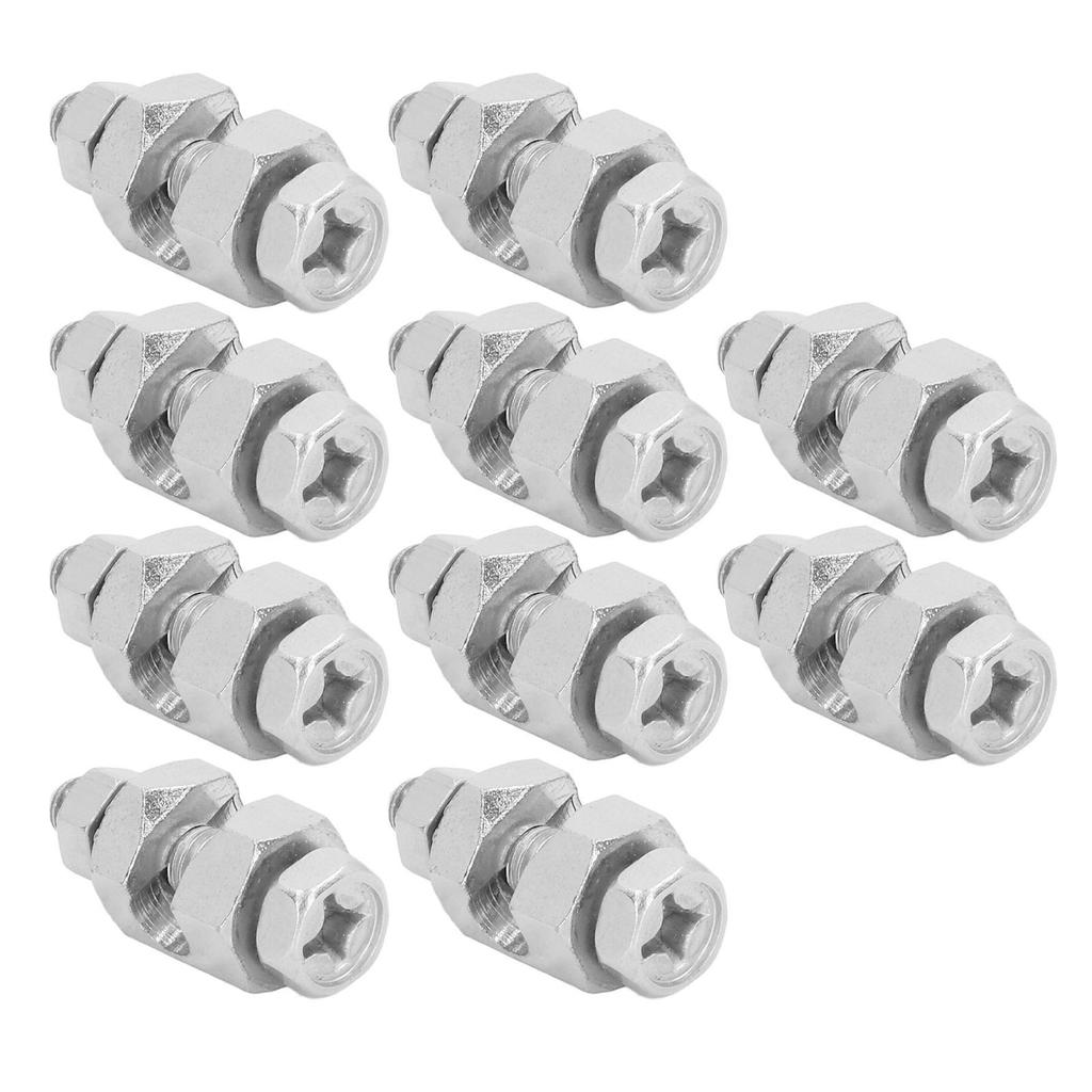 10 STÜCKE Blitzschutzkabelklemme Außensechskant Kupfer Erdungsschutzkabelklemme für PV-Modul